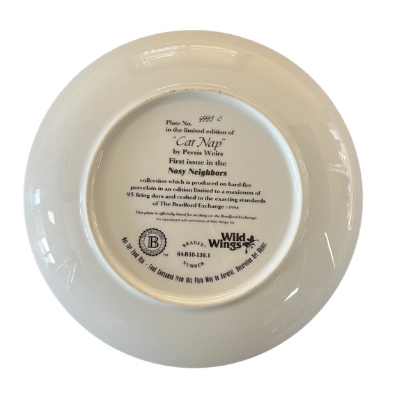 Vintage 1994 The Bradford Exchange Collectors Plate Cat Nap by Persis Weirs - Picture 3 of 5